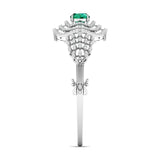 Ivana Jewels Bracelets 5.8ct Halo Emerald Diamond Bangle
