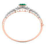 Ivana Jewels Bracelets 5.8ct Halo Emerald Diamond Bangle
