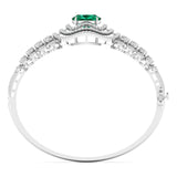 Ivana Jewels Bracelets 5.8ct Halo Emerald Diamond Bangle