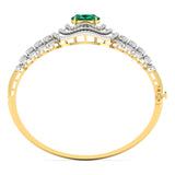 Ivana Jewels Bracelets 5.8ct Halo Emerald Diamond Bangle