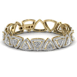 Ivana Jewels Bracelets 7.2 Carat Trillion Shape Diamonds & Round Cut Side Diamonds Bracelet