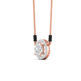 Ivana Jewels Charms & Pendant 80 Pointers Round Cut Solitaire Diamond Halo Mangalsutra