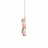 Ivana Jewels Charms & Pendant Heart & Pear Shape Solitaire Diamonds Chain Pendant