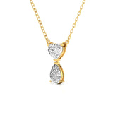 Ivana Jewels Charms & Pendant Heart & Pear Shape Solitaire Diamonds Chain Pendant