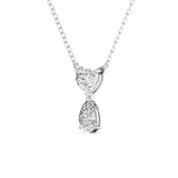 Ivana Jewels Charms & Pendant Heart & Pear Shape Solitaire Diamonds Chain Pendant