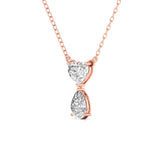 Ivana Jewels Charms & Pendant Heart & Pear Shape Solitaire Diamonds Chain Pendant