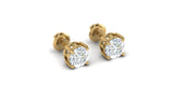 Ivana Jewels Earrings 2 Carat Each Classic Solitaire Studs