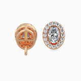 Ivana Jewels Earrings 40 Pointers Oval Shape Centre Solitaire Diamond Studs Earring