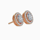 Ivana Jewels Earrings 40 Pointers Oval Shape Centre Solitaire Diamond Studs Earring