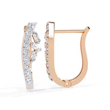 Ivana Jewels Earrings Baguette and Round Diamond Hoops