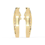 Ivana Jewels Earrings Baguette and Round Diamond Hoops