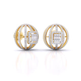 Ivana Jewels Earrings Fancy Baguette & Round Diamonds HALO Earrings