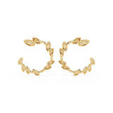 Ivana Jewels Earrings Leaf Design Hoop Earrings