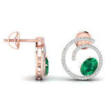 Ivana Jewels Earrings OVAL Coloured Stone & Round Diamond Earring
