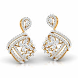 Ivana Jewels Earrings Pear & Round Cut Diamonds Encrusted Sides Drop Earring