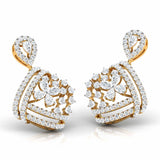 Ivana Jewels Earrings Pear & Round Cut Diamonds Encrusted Sides Drop Earring