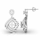 Ivana Jewels Earrings Pear & Round Cut Diamonds Encrusted Sides Drop Earring