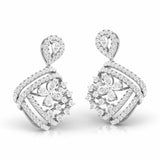 Ivana Jewels Earrings Pear & Round Cut Diamonds Encrusted Sides Drop Earring