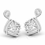 Ivana Jewels Earrings Pear & Round Cut Diamonds Encrusted Sides Drop Earring