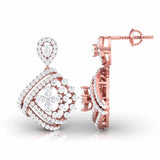 Ivana Jewels Earrings Pear & Round Cut Diamonds Encrusted Sides Drop Earring