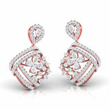 Ivana Jewels Earrings Pear & Round Cut Diamonds Encrusted Sides Drop Earring