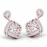 Ivana Jewels Earrings Pear & Round Cut Diamonds Encrusted Sides Drop Earring