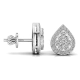 Ivana Jewels Earrings Round Cut Diamonds Leaf Shape Earrings