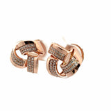 Ivana Jewels Earrings Round Diamonds Knot Hoops Earrings