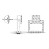 Ivana Jewels Earrings Square Style Round Cut Diamond Earring Studs