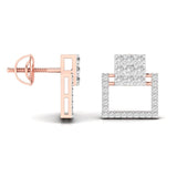 Ivana Jewels Earrings Square Style Round Cut Diamond Earring Studs