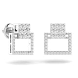 Ivana Jewels Earrings Square Style Round Cut Diamond Earring Studs