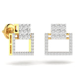 Ivana Jewels Earrings Square Style Round Cut Diamond Earring Studs
