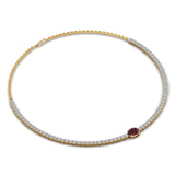 Ivana Jewels Necklaces 3.30 Carat Emerald Center Solitaire Diamond Necklace