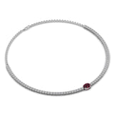 Ivana Jewels Necklaces 3.30 Carat Emerald Center Solitaire Diamond Necklace