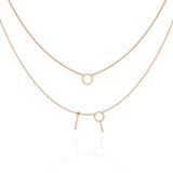 Ivana Jewels Necklaces Double Circle and Bar Necklace