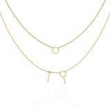 Ivana Jewels Necklaces Double Circle and Bar Necklace