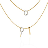 Ivana Jewels Necklaces Double Circle and Bar Necklace