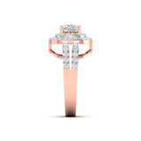 Ivana Jewels Ring Cushion Cut Diamond Engagement Ring with Pave Band
