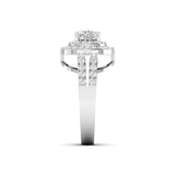 Ivana Jewels Ring Cushion Cut Diamond Engagement Ring with Pave Band