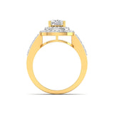 Ivana Jewels Ring Cushion Cut Diamond Engagement Ring with Pave Band