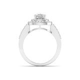 Ivana Jewels Ring Cushion Cut Diamond Engagement Ring with Pave Band