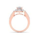 Ivana Jewels Ring Cushion Cut Diamond Engagement Ring with Pave Band