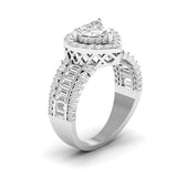 Ivana Jewels Ring Heart Cut Diamond Engagement Ring with Baguette Side Stones