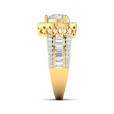 Ivana Jewels Ring Heart Cut Diamond Engagement Ring with Baguette Side Stones