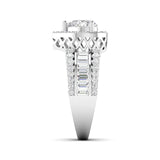 Ivana Jewels Ring Heart Cut Diamond Engagement Ring with Baguette Side Stones