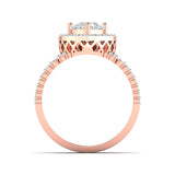 Ivana Jewels Ring Heart Cut Diamond Engagement Ring with Baguette Side Stones