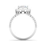 Ivana Jewels Ring Heart Cut Diamond Engagement Ring with Baguette Side Stones