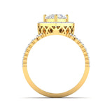 Ivana Jewels Ring Heart Cut Diamond Engagement Ring with Baguette Side Stones