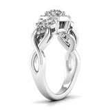 Ivana Jewels Rings 0.50 Carat Solitaire Square Halo Diamond Ring