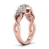 Ivana Jewels Rings 0.50 Carat Solitaire Square Halo Diamond Ring
